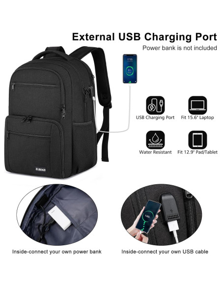 Mochila ZUBOND 17.3" Resistente al Agua con Carga USB