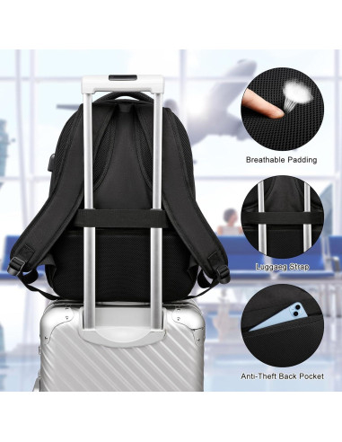 Mochila ZUBOND 17.3" Resistente al Agua con Carga USB