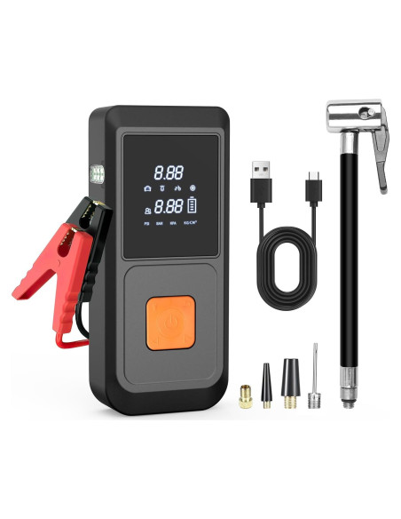 Arrancador de batería WdfCariP QC-QB-08 8000mAh LED y compresor