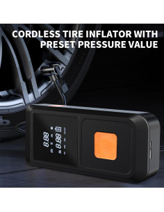 Arrancador de batería WdfCariP QC-QB-08 8000mAh LED y compresor 2