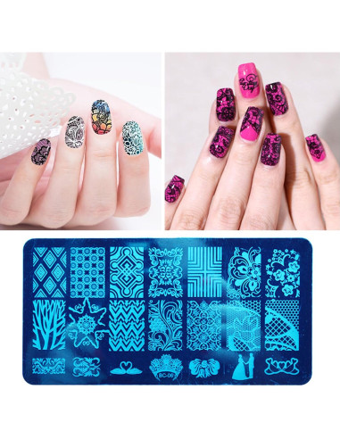 Kit de Estampado de Uñas AddFavor 6 Piezas con Estampador