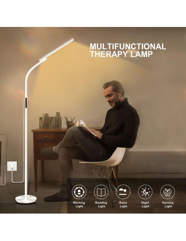 Lámpara de Terapia de Luz SIYUAN 10000 Lux con Control Remoto