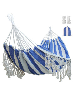 Hamaca Boho YAERSI con Borlas 200x150cm hasta 204kg
