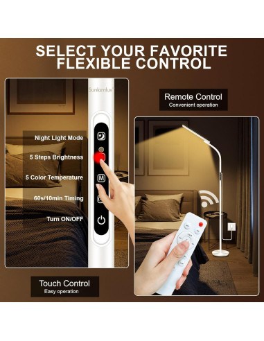 Lámpara de Terapia de Luz SIYUAN 10000 Lux con Control Remoto