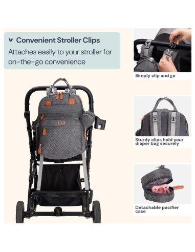 Mochila de Pañales BabbleRoo XL Gris Oscuro 40L Expandible