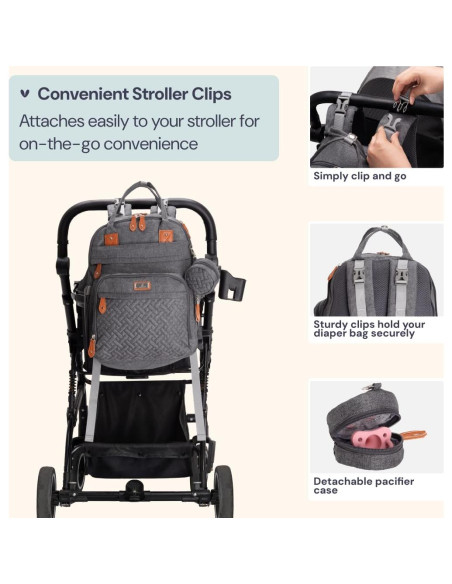 Mochila de Pañales BabbleRoo XL Gris Oscuro 40L Expandible