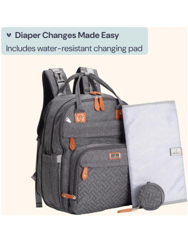Mochila de Pañales BabbleRoo XL Gris Oscuro 40L Expandible