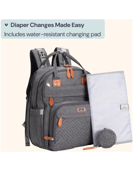 Mochila de Pañales BabbleRoo XL Gris Oscuro 40L Expandible