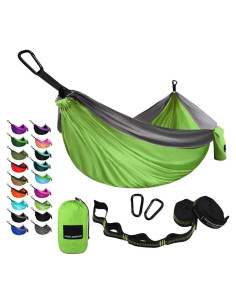 Hamaca de Camping Gold Armour Verde Lima y Gris 1 Persona