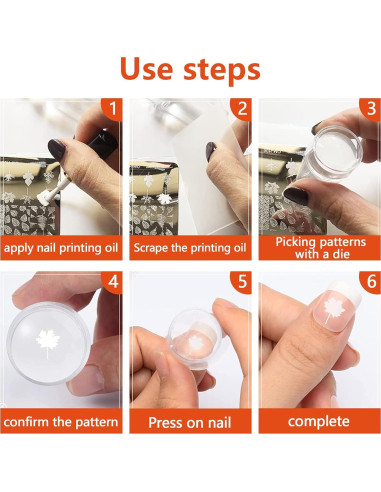 Kit de Estampado de Uñas AddFavor 6 Piezas con Estampador