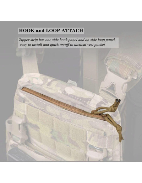 Inserto Superior Cremallera JFFCESTORE para Chaleco Táctico