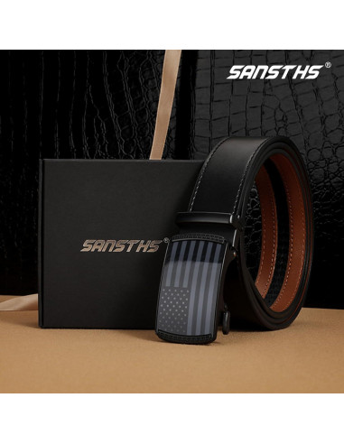 Cinturón Ratchet SANSTHS para Hombres 3,18 cm Ajustable