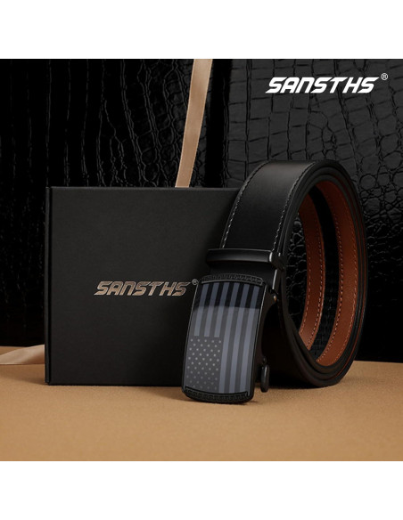 Cinturón Ratchet SANSTHS para Hombres 3,18 cm Ajustable