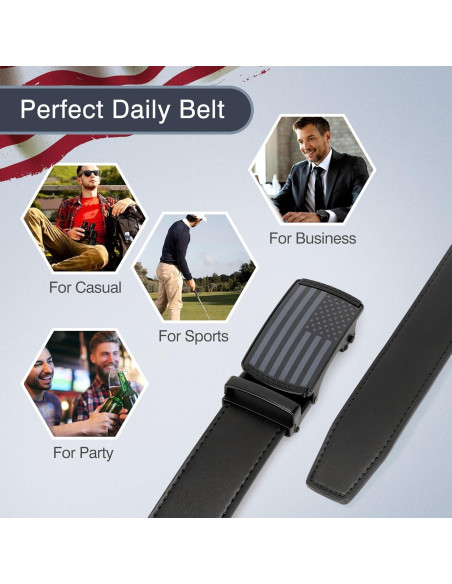 Cinturón Ratchet SANSTHS para Hombres 3,18 cm Ajustable