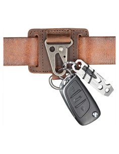 Soporte de llavero de cuero Diodrio con clip resistente