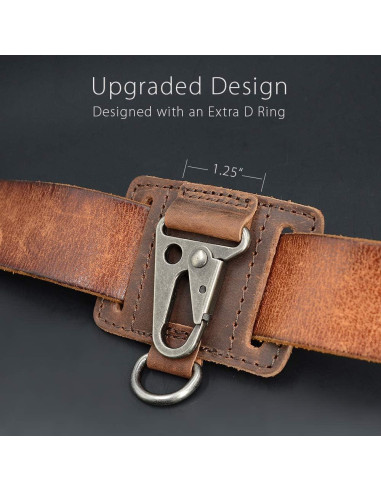 Soporte de llavero de cuero Diodrio con clip resistente