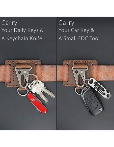 Soporte de llavero de cuero Diodrio con clip resistente