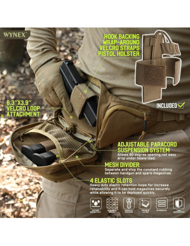 Mochila Táctica WYNEX WY-0238CB para Pistola CCW Marrón