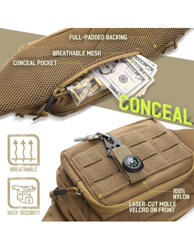 Mochila Táctica WYNEX WY-0238CB para Pistola CCW Marrón