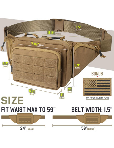 Mochila Táctica WYNEX WY-0238CB para Pistola CCW Marrón