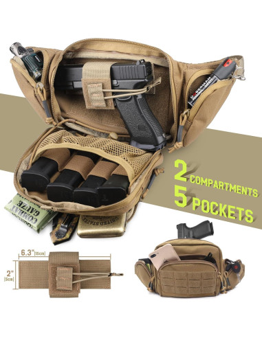 Mochila Táctica WYNEX WY-0238CB para Pistola CCW Marrón