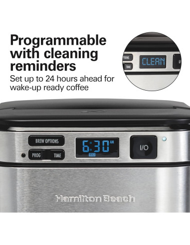 Cafetera de Goteo Programable Hamilton Beach 12 Tazas Negra
