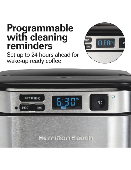 Cafetera de Goteo Programable Hamilton Beach 12 Tazas Negra