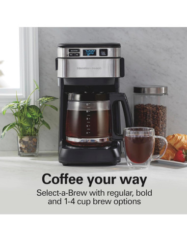 Cafetera de Goteo Programable Hamilton Beach 12 Tazas Negra