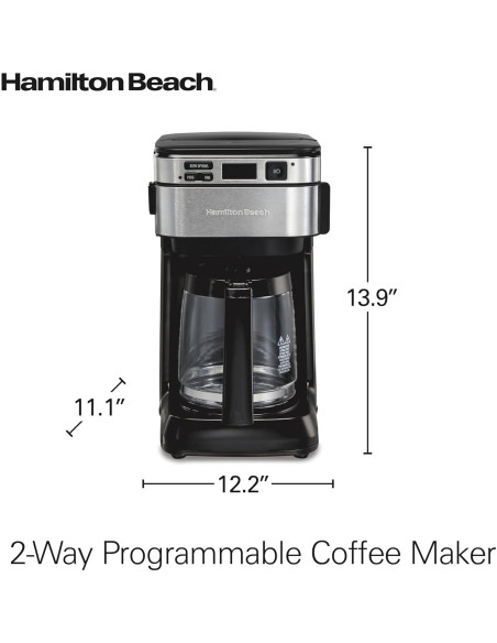 Cafetera de Goteo Programable Hamilton Beach 12 Tazas Negra