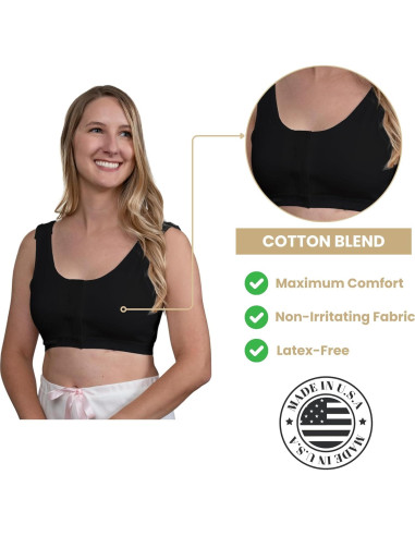 Sostén Gentle Touch Surg-Ease 4X Negro para recuperación