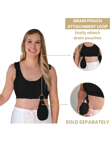 Sostén Gentle Touch Surg-Ease 4X Negro para recuperación