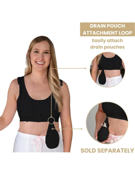 Sostén Gentle Touch Surg-Ease 4X Negro para recuperación