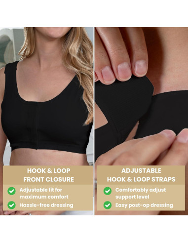 Sostén Gentle Touch Surg-Ease 4X Negro para recuperación