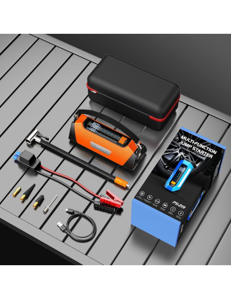 Arrancador de coche fmooostore PS-219 6000A con compresor