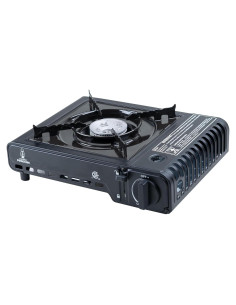 Estufa de Camping Dr.HOWS Portátil Butano 10,000 BTU Negra