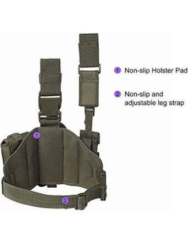 Funda táctica de pierna ACEXIER con pouch para cargador