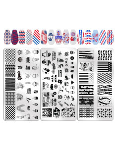 Kit de Estampado de Uñas Patriótico 3pcs XingRong