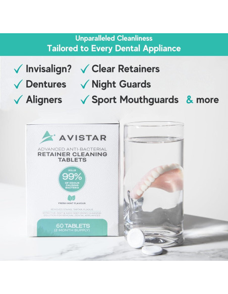 Tabletas Limpiadoras Avistar 60 Paquete - Cuidado Dental