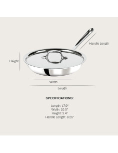 Sartén de Acero Inoxidable All-Clad D3 25.4 cm con Tapa 2