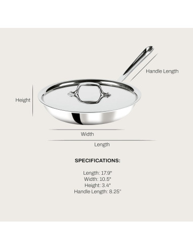 Sartén de Acero Inoxidable All-Clad D3 25.4 cm con Tapa