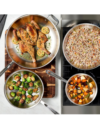 Sartén de Acero Inoxidable All-Clad D3 25.4 cm con Tapa