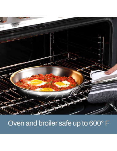 Sartén de Acero Inoxidable All-Clad D3 25.4 cm con Tapa