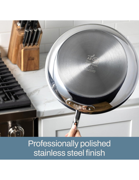 Sartén de Acero Inoxidable All-Clad D3 25.4 cm con Tapa