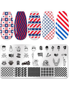 Kit de Estampado de Uñas Patriótico 3pcs XingRong 2