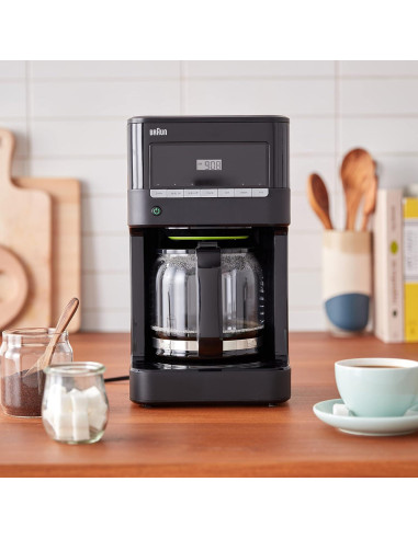 Cafetera de Goteo Braun Brew Sense 12 Tazas Negra KF7000BK