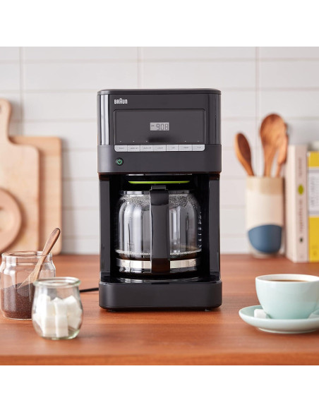 Cafetera de Goteo Braun Brew Sense 12 Tazas Negra KF7000BK