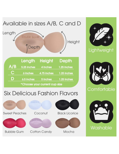 Inserts Push Up Double Scoop A/B, C, D con Cinta Adhesiva