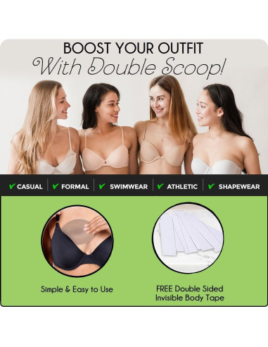 Inserts Push Up Double Scoop A/B, C, D con Cinta Adhesiva