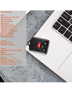 Llave de control remoto Ford Aexoz 3 botones 1998-2016 2