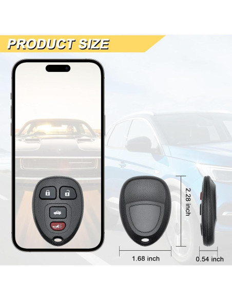 Control Remoto Llave Vurkcy para Chevy y Pontiac 4 Botones
